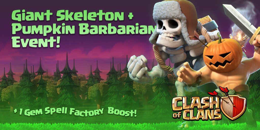 Giant Skeleton and Pumpkin Barbariam event